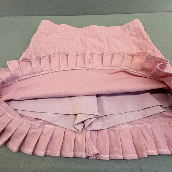 J McLaughlin Skort Lot 2 S Pleated Hem Stretch Golf Tennis Skirt Pink + White - Picture 15 of 16